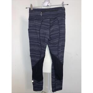 Lululemon Women's Pace Rival Crops Power Blue Gray Black White Sz 4